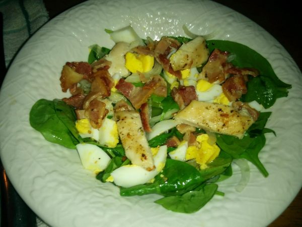 Keto Spinach Salad with Hot Bacon Dressing